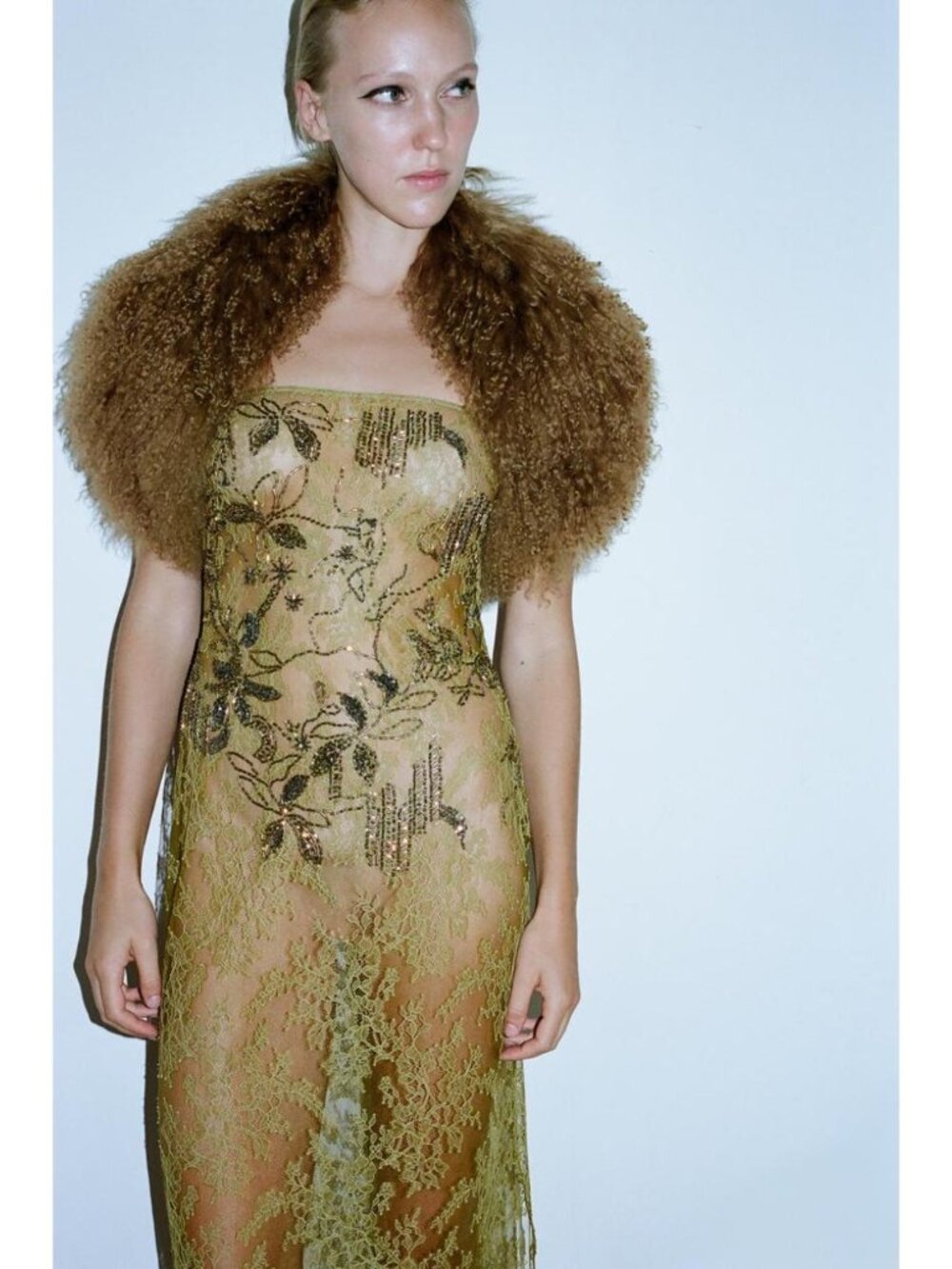 ZARA 100% LEATHER AND FUR COLLAR 8490/730/730